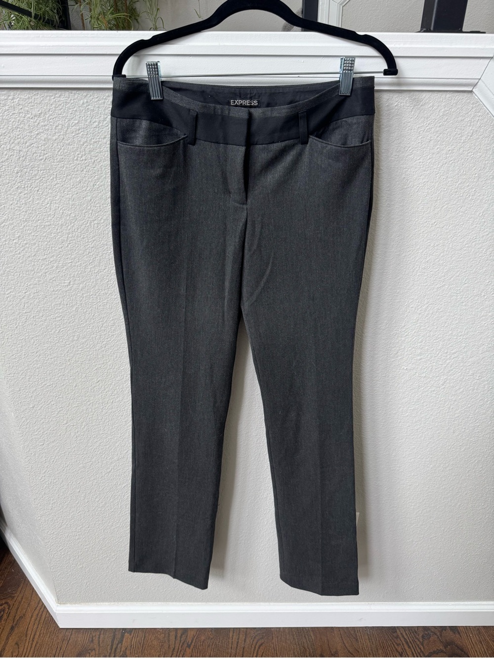 Express Editor Stretch Dress Pants in Charcoal